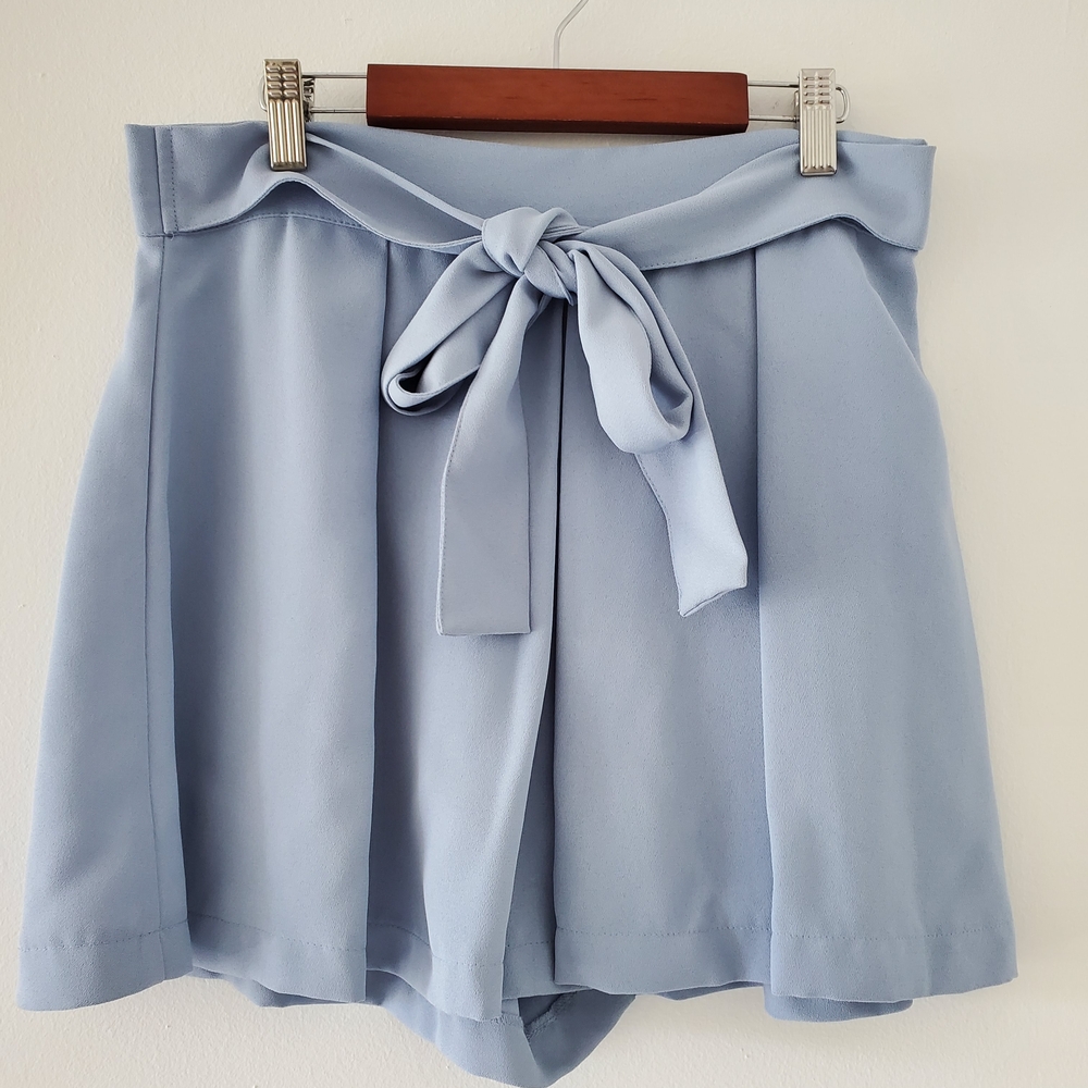 Zara Sky Blue High Waist Shorts